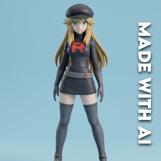 dressed as Team Rocket pokemon 3D model