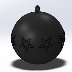 Christmas_Tree_Ball_w_pentagram.jpg Archivo 3D gratuito Anti Christmas Tree Ball for Black Metal Heads w. Pentagram HD STL・Objeto para descargar e imprimir en 3D