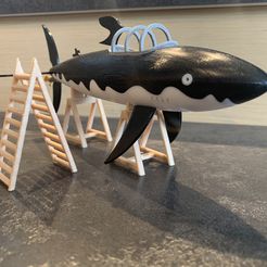 IMG_0774.jpg STL file Tintin shark submarine・3D printer design to download