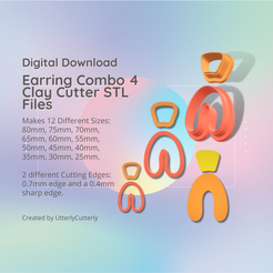 Cover-9.png 3D file Earring Combo 4 Clay Cutter - Organic Arch STL Digital File Download- 12 sizes and 2 Earring Cutter Versions, cookie cutter・3D printer model to download