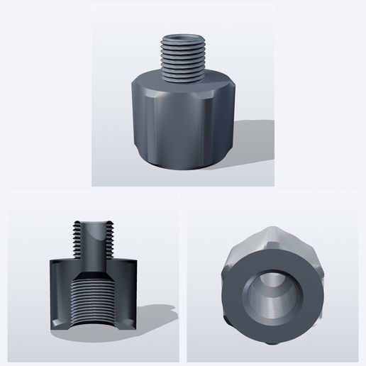 M14x1 LH to 1/2-20 UNF Thread Adapter