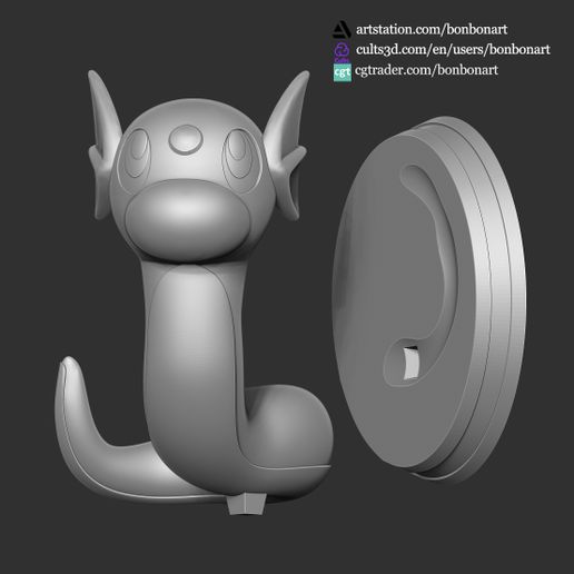 Print3D.jpg Бесплатный 3D файл Дратини - Pokemon Go・Идея 3D-печати для скачивания, bonbonart
