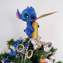 stitch-1.jpg 3D file Stitch biting star for Christmas tree・3D printer model to download, jarrejoria