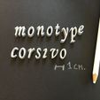 monotype.jpg MONOTYPE CORSIVO font lowercase 3D letters STL file