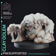 Clay-Golem-1.jpg Golem Clay - Constructs - PRESUPPORTED - Illustrated and Stats - 32mm scale