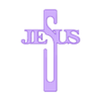 jesus_mod16mm.stl JESUS Schriftkreuz für Tischdeko und die Wand