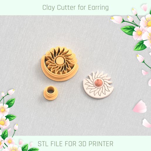 Sunburst with Precious Stones Clay Cutter