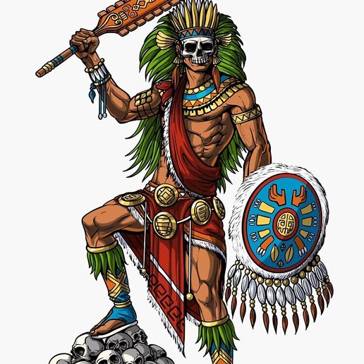 👽 AZTECA 3・Archivo STL para Impresión 3D・Cults