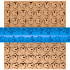 6545455.jpg Fichier 3D Rouleau d'argile pour Halloween / Rouleau d'argile pour poterie SKULL HALLOWEEN / Imprimante de motifs de fantômes・Design à télécharger et à imprimer en 3D