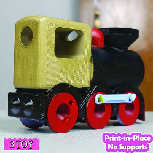 STL file Steam Train Engine Print in Place 😤 ・3D printable design to ...