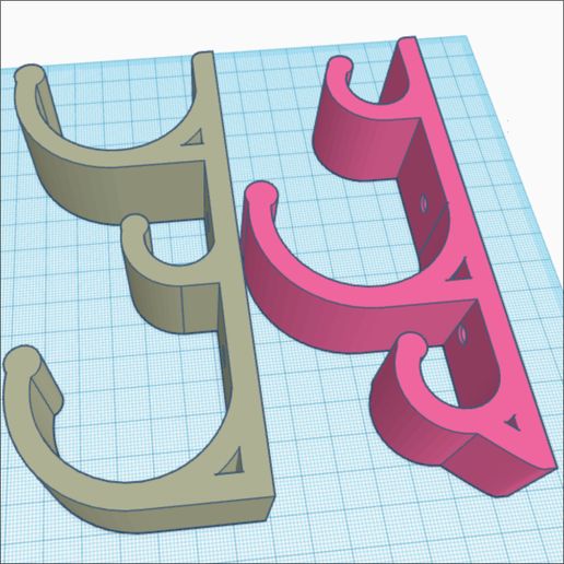 FISHING ROD HOLDER X 3 - ORIZONTAL WALL 3D model