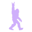 Big Foot Rock On.stl Big Foot Rock On Silhouette Funny Humor Wall Decor