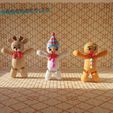 render-1.jpg Amigurumi - Gingerbread Man, Snowman and Reindeer - Flexi Print in Place