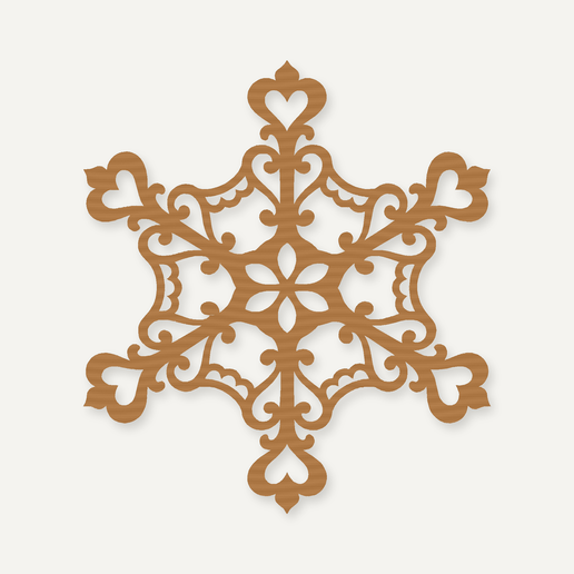 Romantic Heart Lace Snowflake Wall Art – STL and Laser Cut Files
