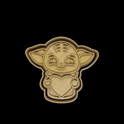 Baby-Yoda.jpg Файл STL Высечка для печенья "Малыш Йода" / Grogu Cutter・Дизайн 3D-печати для загрузки3D