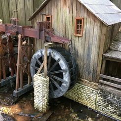 mill.jpg STL file Sluiceway and water wheel 1:24・3D printable model to download