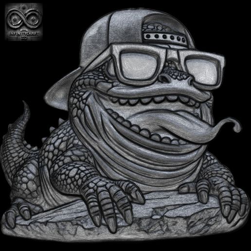 Funky-Lizard-Relief-9.jpg Funky Lizard Relief  STL File For 3D print model