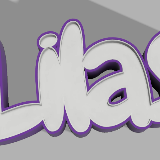 PERSONALIZED LED LAMP - FIRST NAME Lilac 3D model