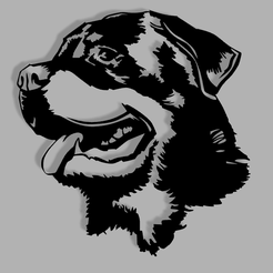rott.png Télécharger fichier STL Déco mural Rottweiler • Objet pour impression 3D, laurentpruvot59