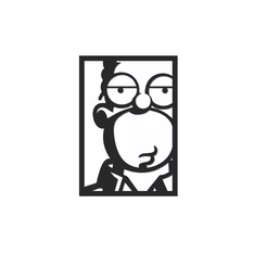 mod1.png Archivo STL gratis Cuadro Homero Simpson minimalista・Plan de la impresora 3D para descargar