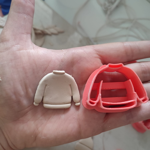 Polymer clay winter jersey cutter 3D model