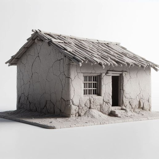 Abandoned House Ruins Detailed Scale Model