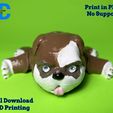 630.jpg Bull Dog Flexi Print-In-Place STL File | Files for 3D Printing - Digital File