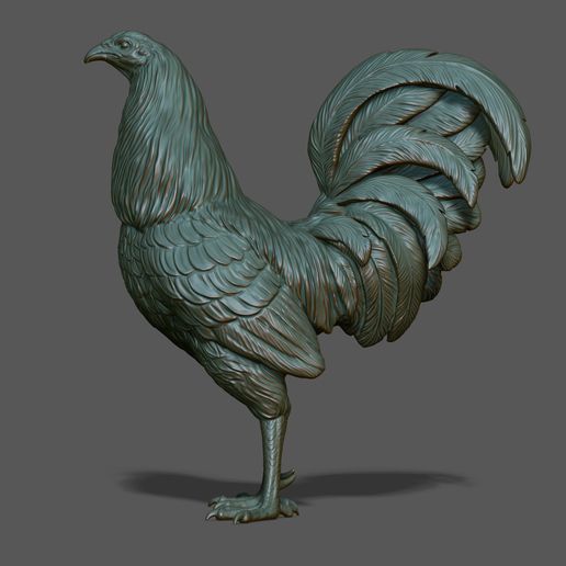 🐓 Rooster fighting・ STL File for 3D printing and CNC machining - Laser ...