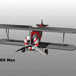 Biplano plateado 3dsjpg 1.jpg STL file Biplane aircraft scale 1:25・3D printing idea to download