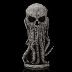 720X720-render-5.jpg 3D-Datei Schädel-Cthulhu (Vorgestützt)・Design für 3D-Drucker zum herunterladen