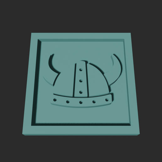 Viking Helmet Square – 3D Printable Game Token