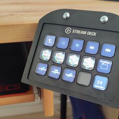 Holder for three Elgato Stream Decks by MRCLKSR, Download free STL model