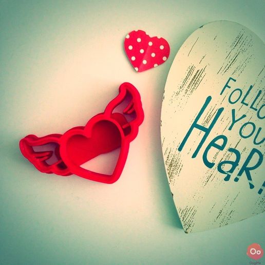 Heart Wings Cookie Cutter 3D model