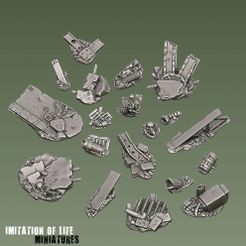 MINIATURES Wasteland base toppers set 4 - Supportfree base detailing kit.