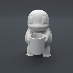 Squirtle_Main-Camera.png Download free OBJ file Squirtle Pen Holder • 3D printing design, BeerOclock