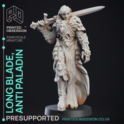 Long-blade-3.jpg file Anti Paladin - Long Blade - Hell Hath No Fury - 32mm scale (Pre-supported)・3D printer model to download, PrintedObsession