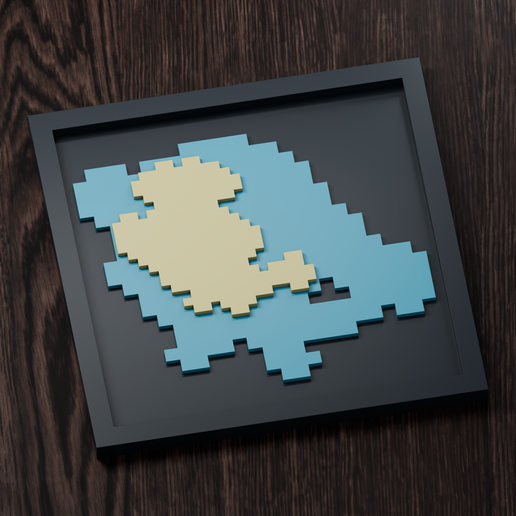 Simipour Line - Pokemon Silhouette Frame | Box sprite | STL