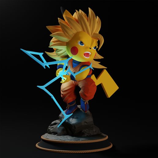 Pikachu cosplay Goku 3D model