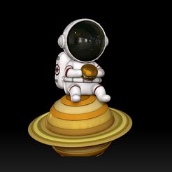 1.jpg Fichier STL Astronaute avec hamburger sur la lune・Plan pour imprimante 3D à télécharger