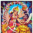 Chamundeswari.jpg Mahishasura Mardini - Durga Destroys Mahisasura [Easy to Print Filament Painting]