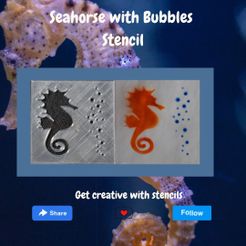 vith Bubbles ca Archivo STL Plantilla de caballito de mar con burbujas・Objeto de impresión 3D para descargar