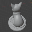8.png Serene Sitting Cat Figurine (3D Print STL)