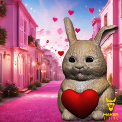 Cute-bunny-holding-a-heart.png Cute bunny with and without a heart