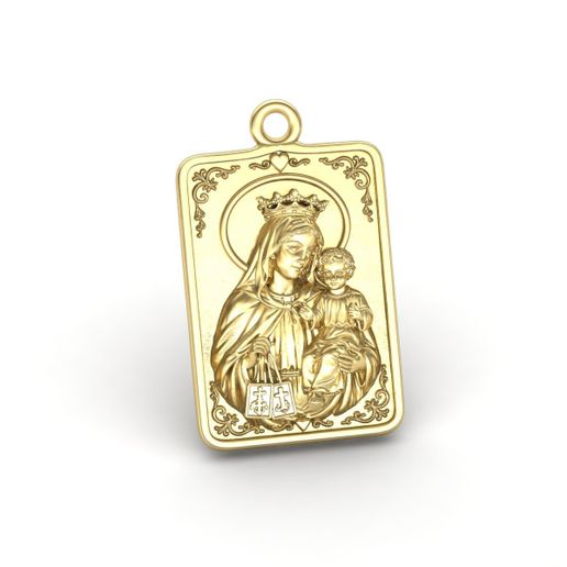 Virgin del Carmen Medal – 3D Model for Direct Casting & Rubber Cutting | 15mm, 18mm & 21mm