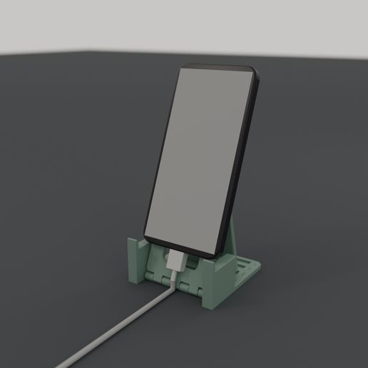 Adjustable Folding Phone Stand - One Print, Print-in-Place Hinges, 4 Angles, No Supports