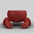 SimLab3125.png Cute Crab Planter - Adorable Beach Animal Pot - Summer Decor STL
