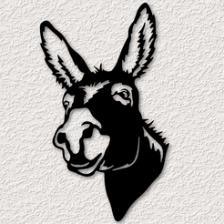 project_20230603_1708158-01.png Fichier STL art mural de l'âne réaliste décoration murale burro art 2d・Modèle pour impression 3D à télécharger