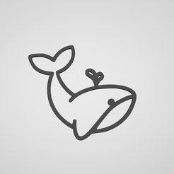 Whale.png STL-Datei Wall Whale 2D・Design für den 3D-Druck zum Herunterladen