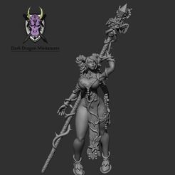 Render1.jpg 3D file DARK ELF MAGE MINIATURE (DND, WARHAMMER, KINGDOM DEATH, PATHFINDER, MINI)・3D printing idea to download