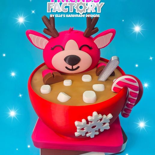 9105.jpg Deluxe Cocoa Comfy Reindeer SnuggleBrew Bank w. Book Drawer Stand (только для личного пользования)